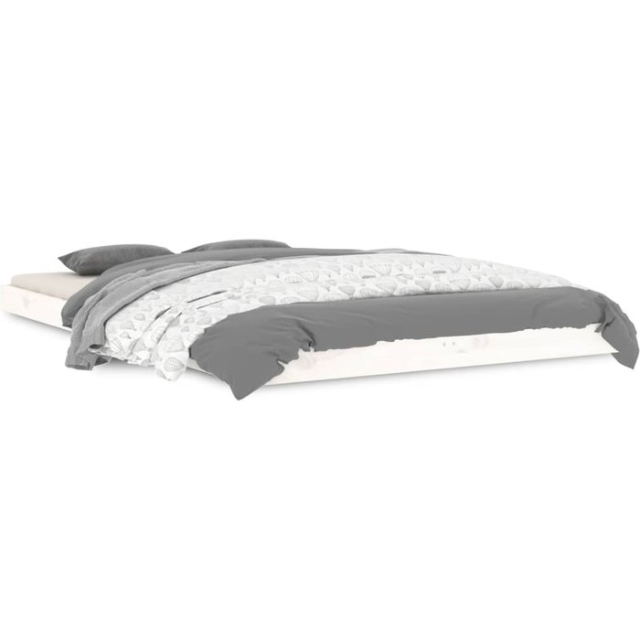 Estructura de cama sin colchón madera maciza blanca 120x190 cm — comfortxl