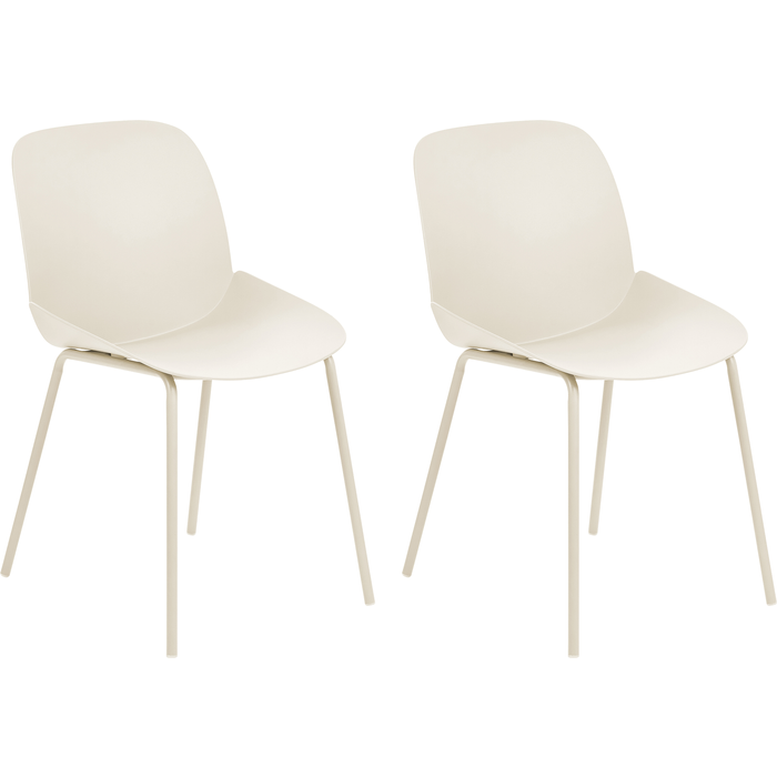 Beliani conjunto de 2 sillas de comedor milaca beige