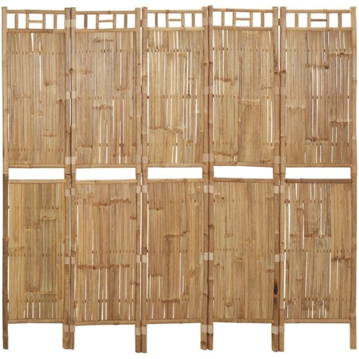 Biombo divisor de 5 paneles 200x180 cm v3069 200 x 180 cm / marrón