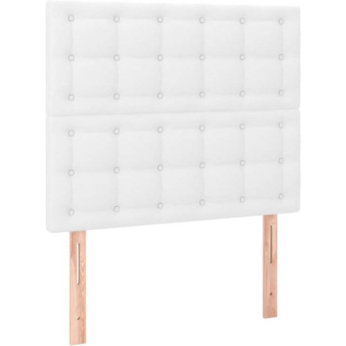 Cabeceros 2 unidades de cuero sintético blanco 100x5x78/88 cm - comfortxl
