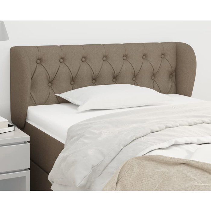 Cabecero de tela gris taupe 103x23x78/88 cm