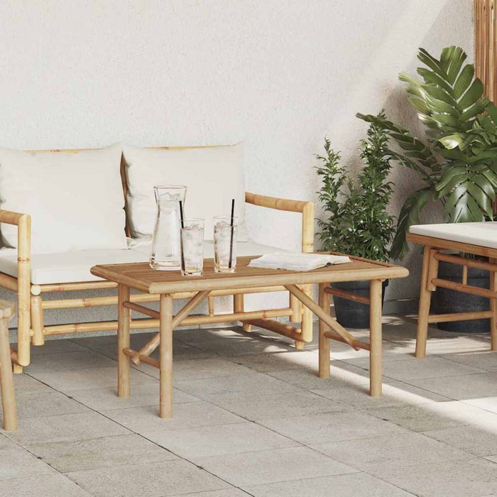 Mesa de café marrón 90 x 50 x 43 cm bambú