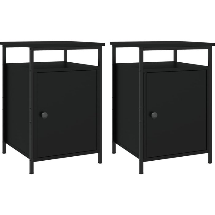 Mesitas de noche 2 uds madera contrachapada negro 40x42x60 cm - comfortxl