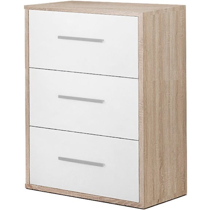 Mesita 3 cajones - venprodin - 61x40x28 cambrian-blanco