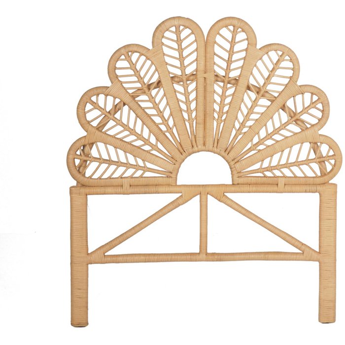 Cabecero de ratán natural, anggun, 90x90x100 cm