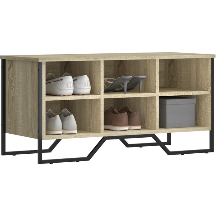 Maison exclusive - zapatero de madera de ingeniería roble sonoma 90x38x45,5 cm