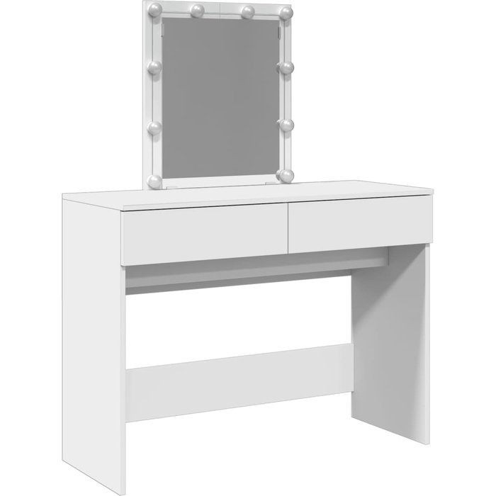Tocador | mesa de maquillaje con luces led blanco 100x40x130 cm cfw616620
