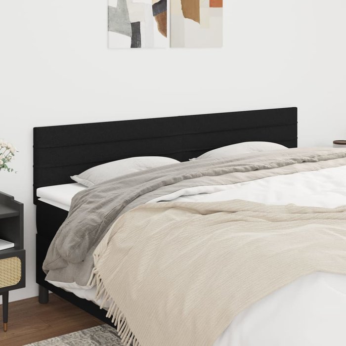 Cabeceros 2 unidades de tela negro 100x5x78/88 cm - comfortxl