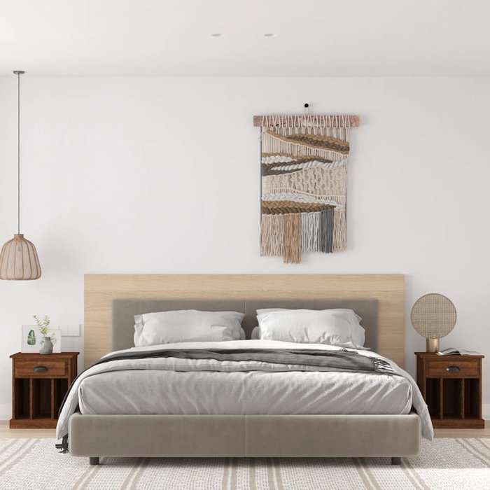 Maison exclusive - mesitas de noche 2 unidades color roble marrón 43x36x50 cm