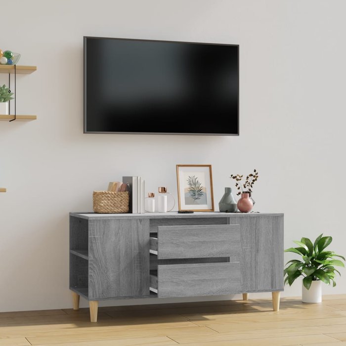 Mueble de tv sonoma, gris, 102x44,5x50 cm, madera de ingeniería