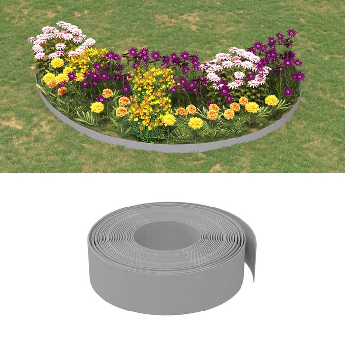 Borduras de jardín 5 uds polietileno gris 10 m 15 cm vidaxl