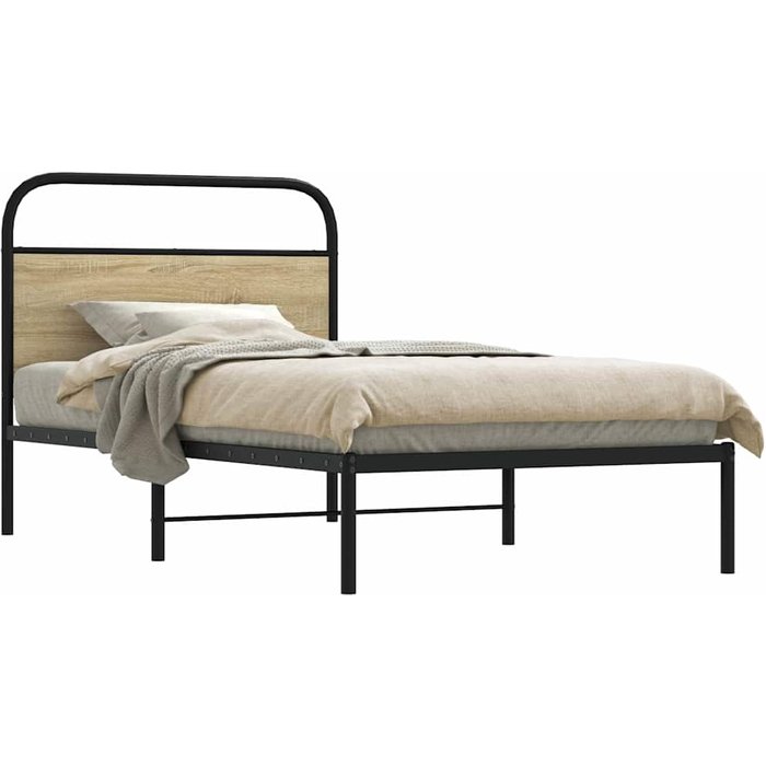 Estructura de cama sin colchón 107x203 cm madera roble sonoma vidaxl