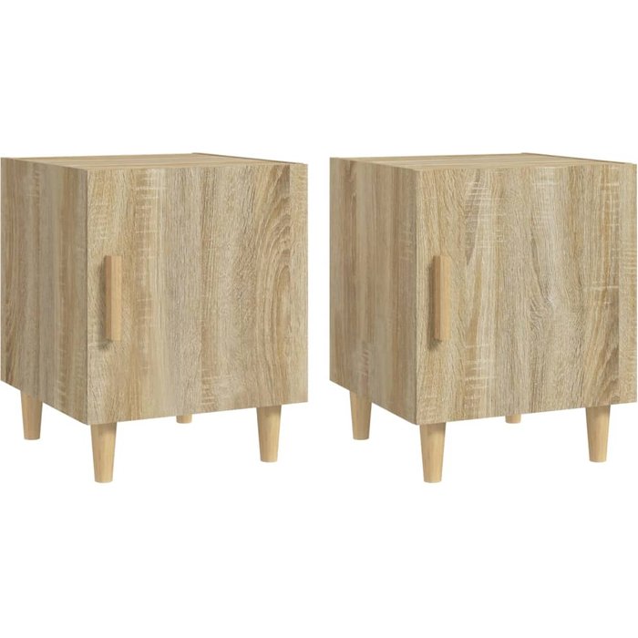 Mesitas de noche 2 piezas roble sonoma madera contrachapada