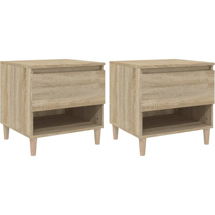 Mesitas de noche 2uds roble sonoma 50x46x50cm madera contrachapada