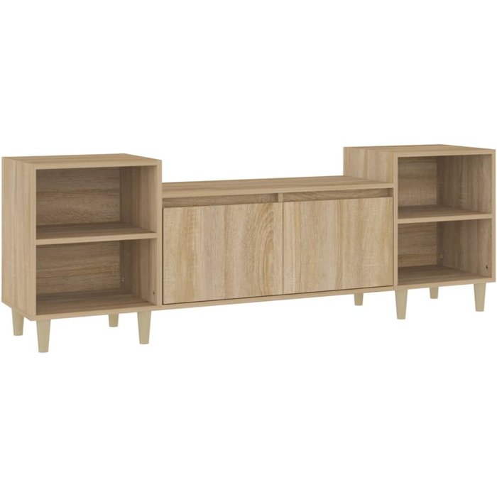 Mueble tv roble sonoma 160x35x55 cm madera contrachapada