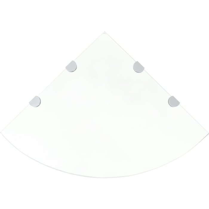 Estantes de esquina (2 unidades) y soportes, cristal transparente, 45x45 cm