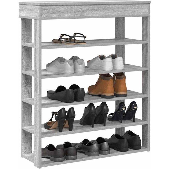 Zapatero madera de ingeniería gris sonoma 80x30x98 cm vidaxl