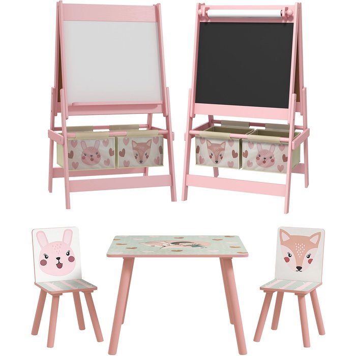 Conjunto para niños zonekiz mdf, pino rosa 60x60x44 cm 312-p027