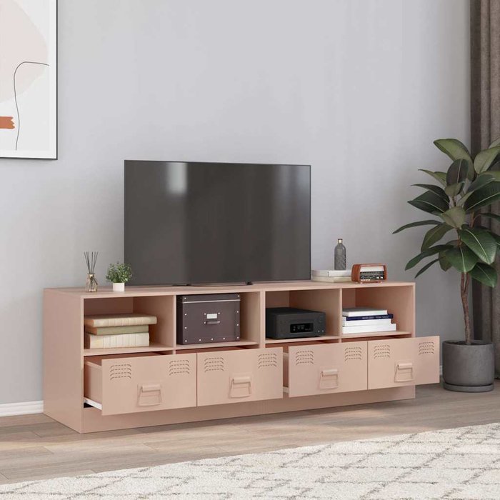 Muebles para tv 2 unidades acero rosa 67x39x44 cm vidaxl