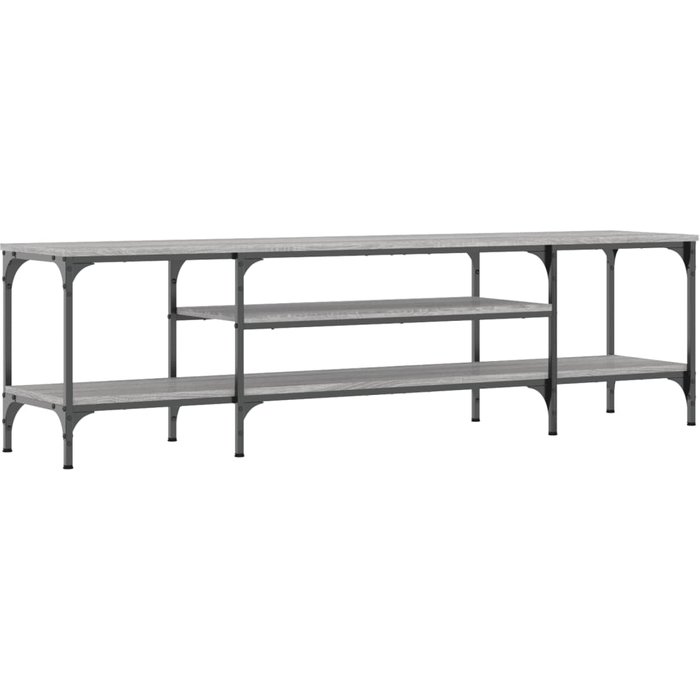 Mueble tv sonoma gris 161x35x45 cm madera contrachapada y hierro