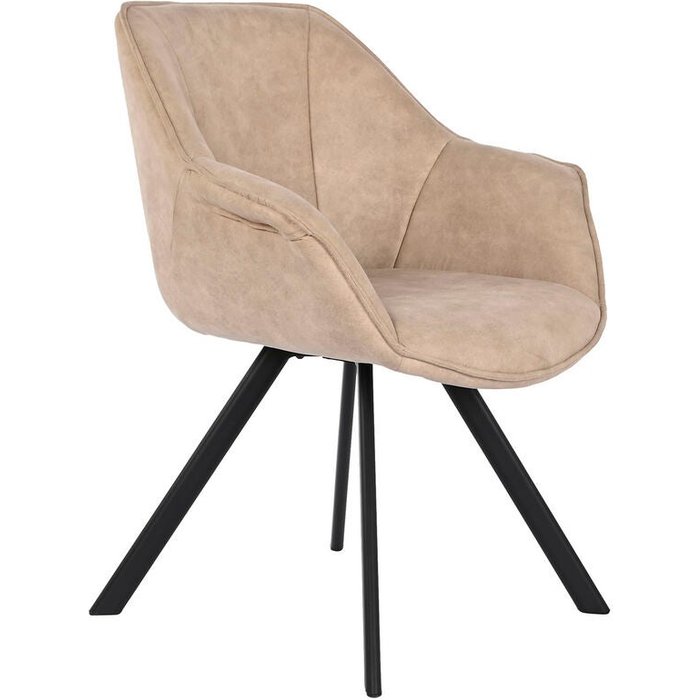 Silla dkd home decor negro beige metal 64 x 67 x 85 cm