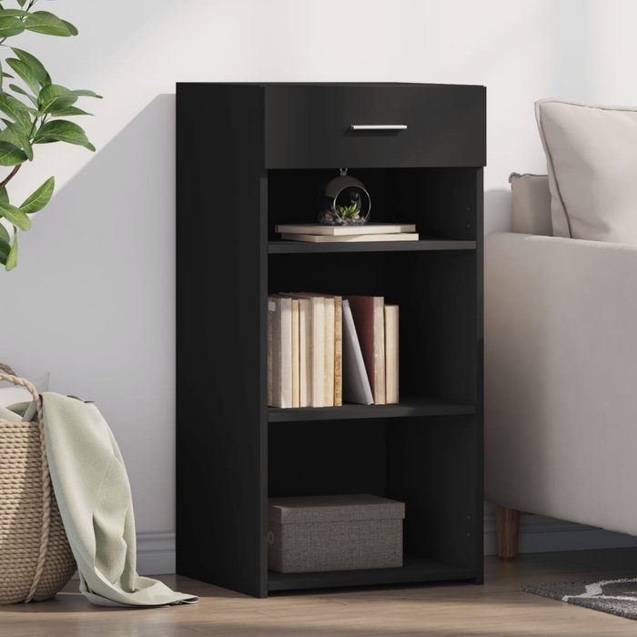 Aparador negro 45x42,5x93 cm de madera contrachapada