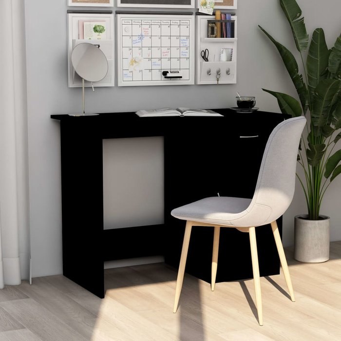 Maison exclusive - escritorio de madera contrachapada negro 100x50x76 cm