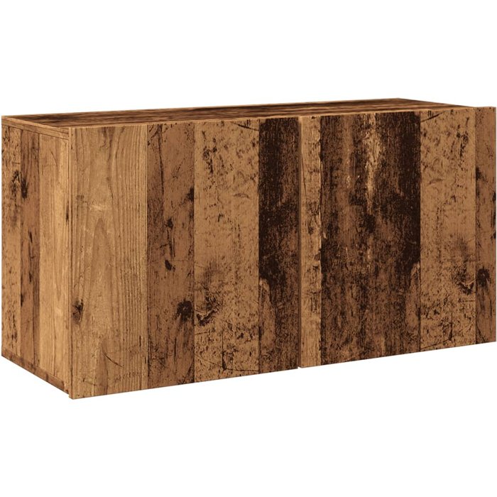 Mueble tv de pared | mueble de salón madera envejecida 80x30x41 cm cfw83130