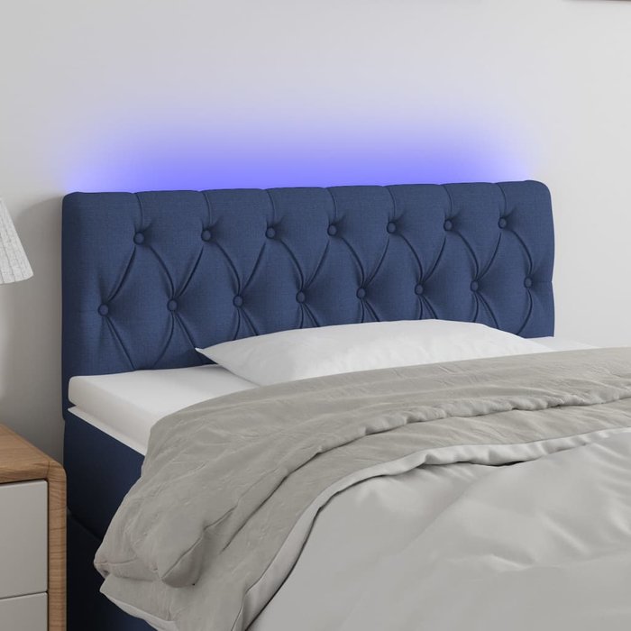 Maison exclusive - cabecero con led de tela azul 90x7x78/88 cm