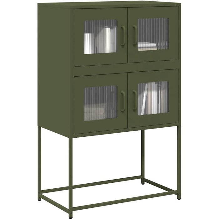 Aparador de acero verde oliva 68x39x107 cm vidaxl