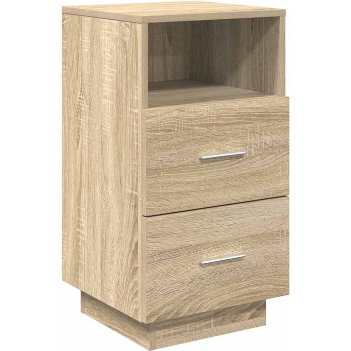 Mesilla de noche con 2 cajones roble sonoma 36x36x68 cm - comfortxl