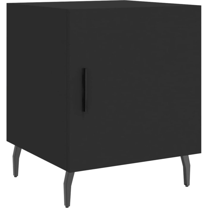 Mesita de noche madera de ingeniería negro 40x40x50 cm - comfortxl