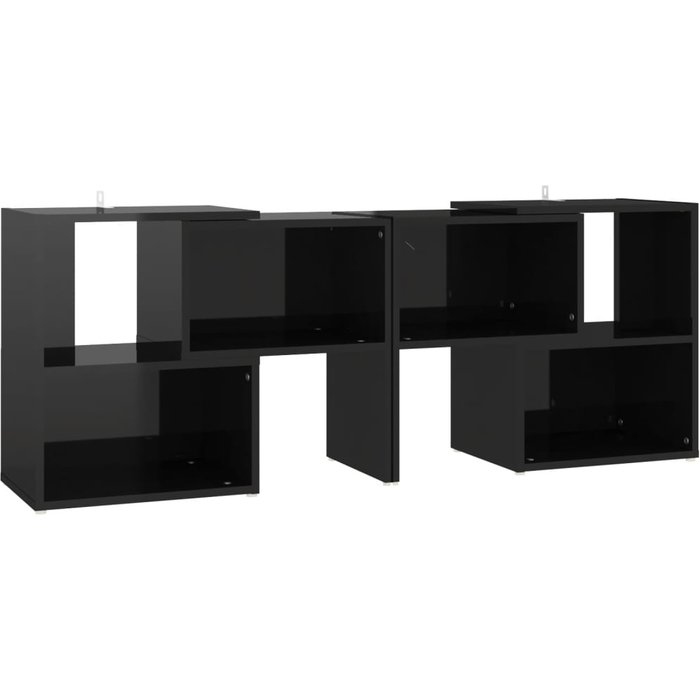 Mueble tv aglomerado negro brillo 104x30x52 cm