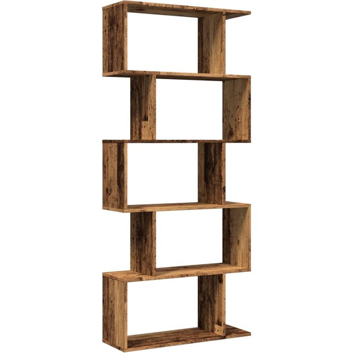 Librería divisora 5 niveles madera envejecida 70x24x161 cm – comfortxl