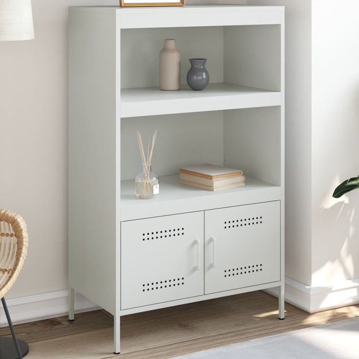 Aparador de acero blanco 68x39x113 cm vidaxl