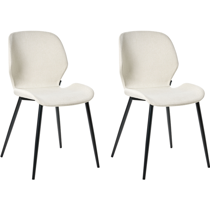 Beliani conjunto de 4 sillas de conferencia holland tela beige claro