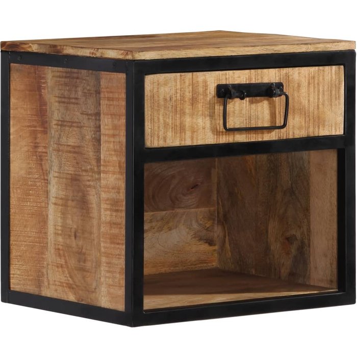 Mesita de noche madera maciza de mango 40x35x40 cm
