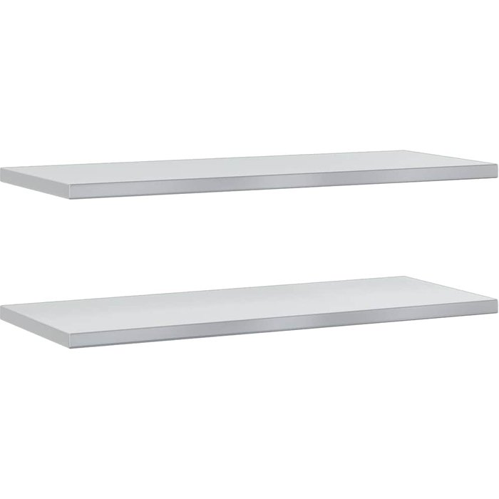 Estantes de pared 2 uds acero inoxidable plateado 100x40x3 cm - comfortxl