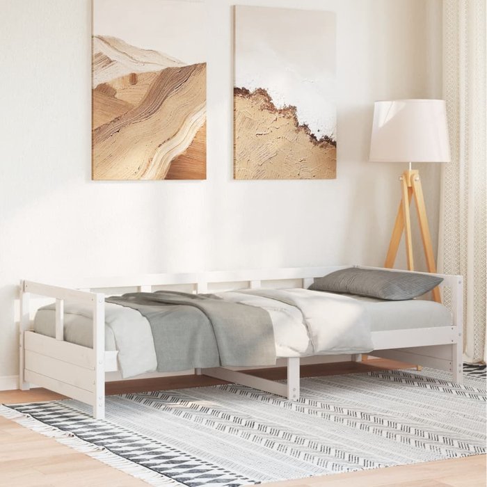 Sofá cama sin colchón madera maciza de pino blanco 80x200 cm vidaxl