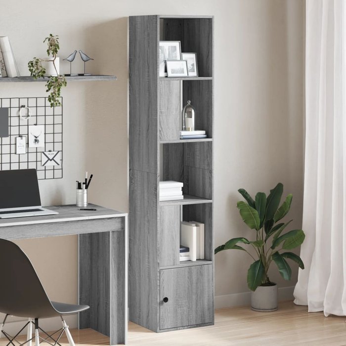 Librería sonoma gris de 40x36x189 cm, madera de ingeniería. - pangivo