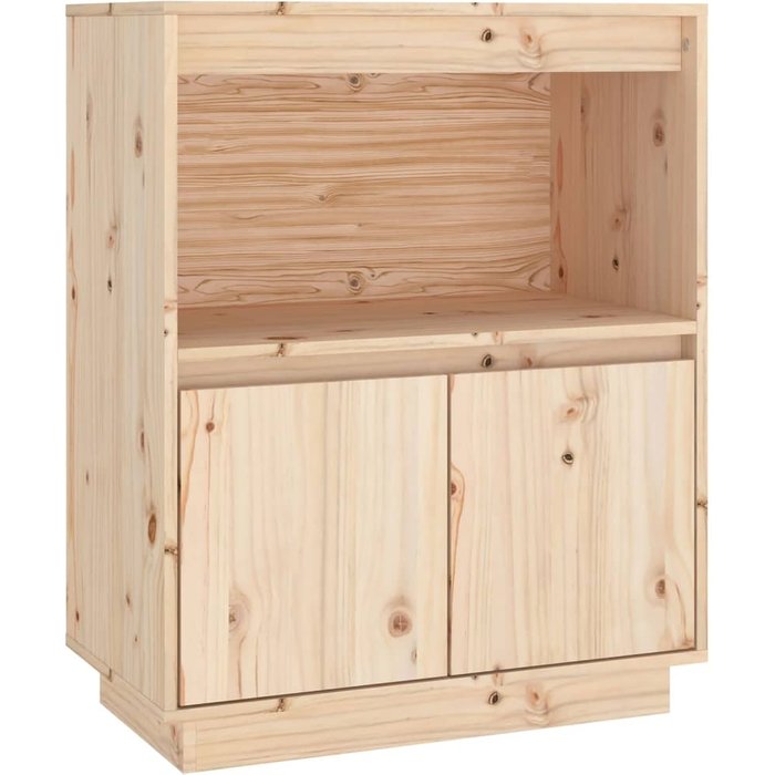 Aparador de madera maciza de pino 60x34x75 cm - comfortxl