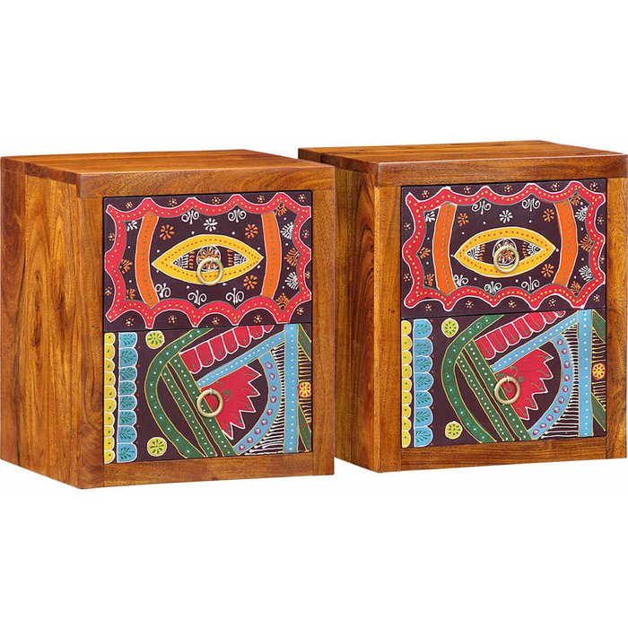 Armario de noche con cajón 2 pcs marrón 35 x 30 x 40 cm vidaxl