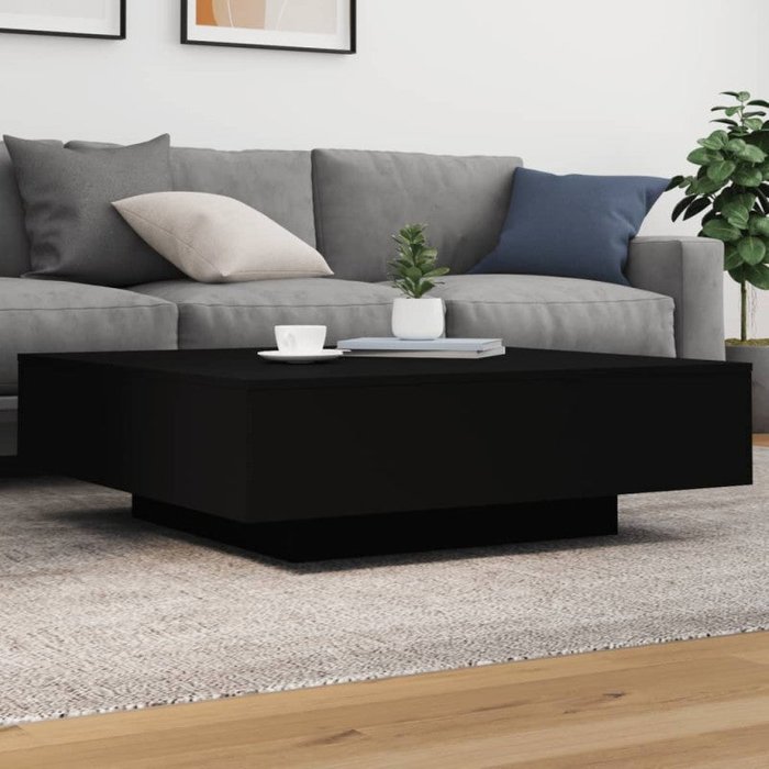 Vidaxl mesa de centro con luces led negro 100x100x31 cm