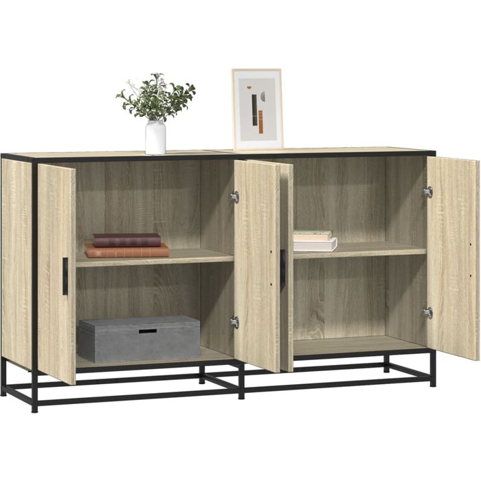 Aparador madera de ingeniería roble sonoma 134x35x76 cm vidaxl