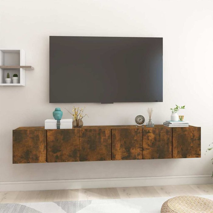 | conjunto de mueble de tv | 3 pcs marrón madera de ingeniería