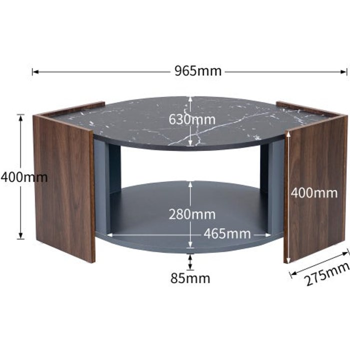 Mesa de centro cuadrada blanca - 70x70x36 cm