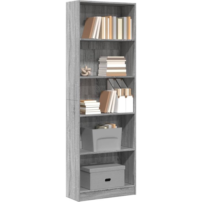 Librería sonoma gris 60x24x176 cm madera contrachapada