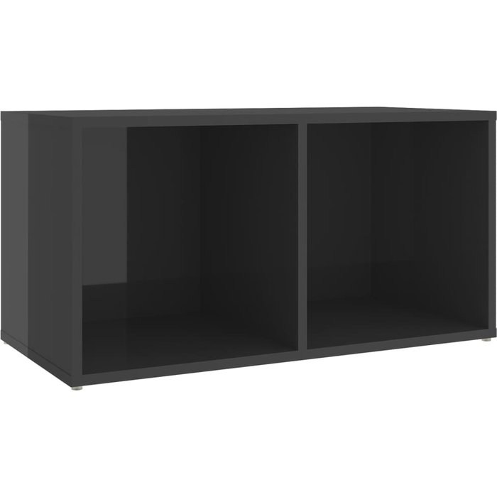 Mueble de tv de contrachapado gris brillante 72x35x36,5 cm - comfortxl