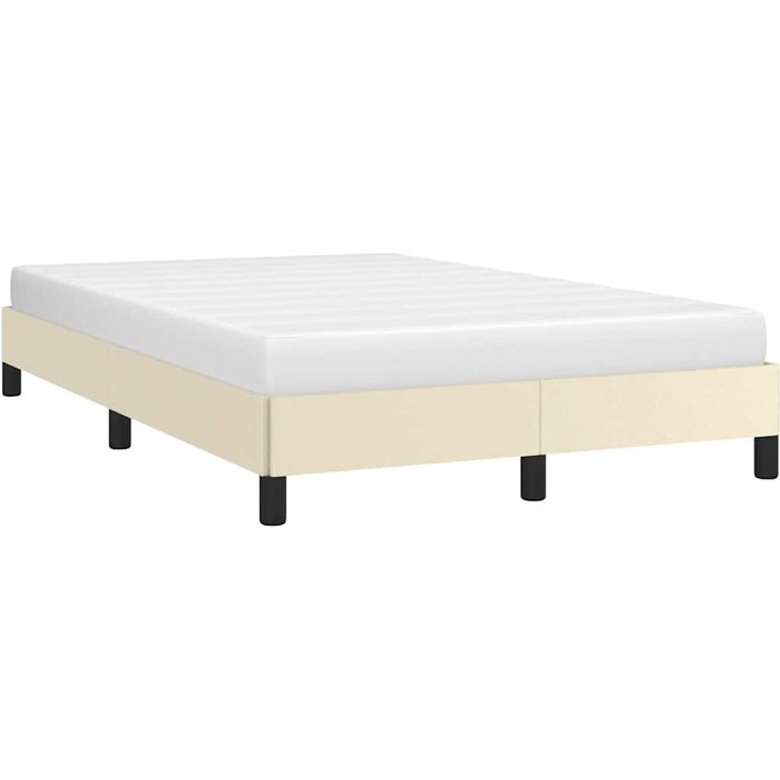 Estructura de cama sin colchón cuero sintético crema 120x190 cm vidaxl
