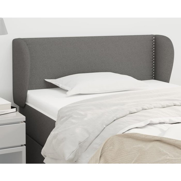 Cabecero con alas gris oscuro 83x23x78/88 cm tela - comfortxl